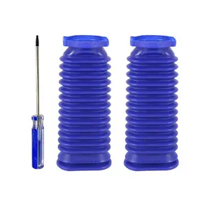 Replacement Lower Duct Hose Compatible with Dyson V6 V7 V8 V10 V11 V15 Vacuum Cleaner Attachments, Soft Roller Blue Hose, Flexible Soft Rubber Tube (2PCS)