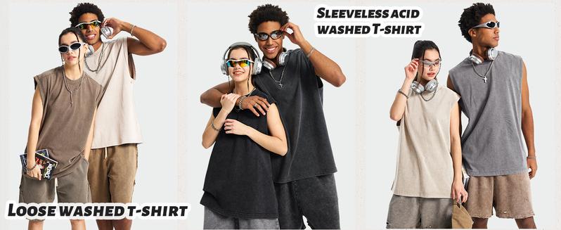 Arssm 3-Pack Acid Wash Tank Tops – Unisex Sleeveless Cotton Muscle Tee & Cut-Off Loose Fit Vintage Streetwear for Summer Layering & Casual Outfits