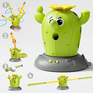 【Ages 3-10 Children】4-in-1 Sports Game Toy with Remote Control Music, Ring Toss Game, Stepping Baseball, Jump Rope Game, Rocket Accessories, Suitable Children's Gift for Girls and Boys 【Specially Designed to Train Children's Intellectual Development】