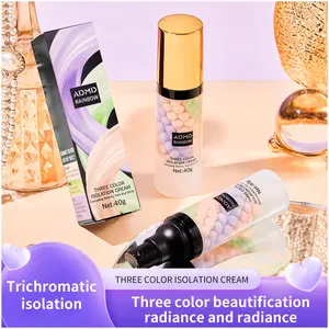 Face Primer for Makeup 3 Colors Isolation Cream Color Corrector Primer Concealer Invisible Pore Brightening Primer Base Corrector Natural Isolation Cream Primer Face Makeup Lightweight Daily Foundation
