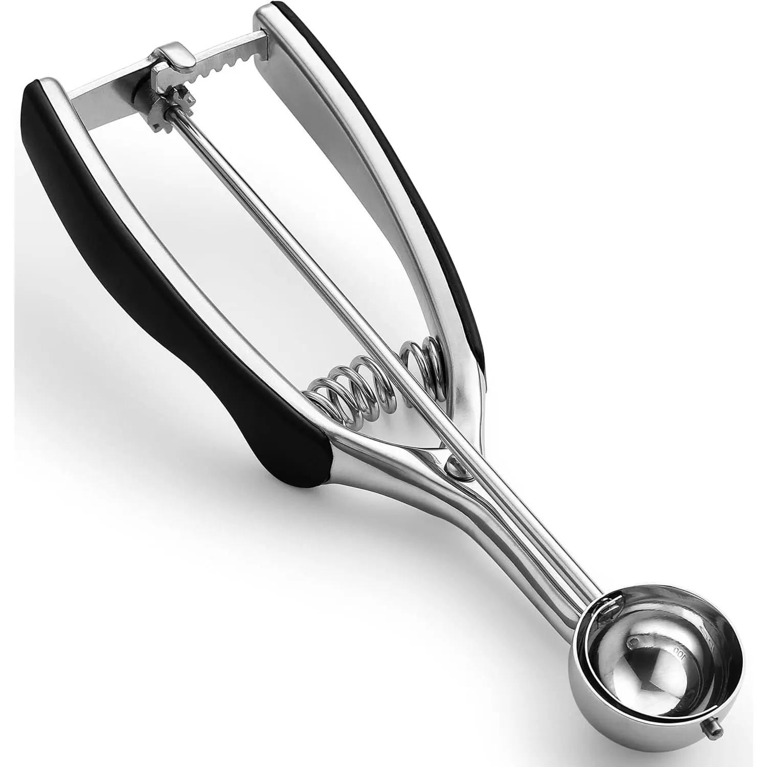 Chef Extra Small Cookie Scoop, Stainless Steel Melon Baller, Baking Scooper,  Loaded Trigger for Cookie Dough, Ice Cream, Meatball, Cupcake - 0.6 tablespoon (tbsp) portion,#100, Black Kitchen Utensils
