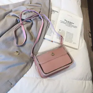 Fashion Jelly Transparent Small Bag for Women - Chic and Modern Accessory with a Trendy Twist Candy Color Transparent Tote Bag Crossbody Shoulder Bag