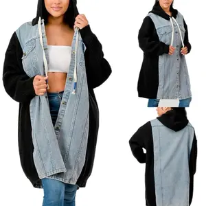 Delilah Jacket - Denim & Hoodie Material Oversized Look