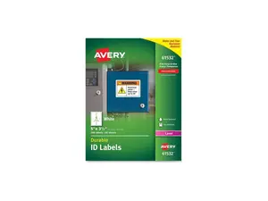 Avery Durable ID Labels, TrueBlock Technology, Permanent Adhesive, 5” x 3-1/2”, 200 Labels (61532)