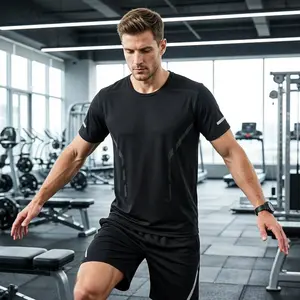 Men's short-sleeved T-shirt summer clothing with silky drape five-button short sleeves, design of a small-scale trendy brand, loose and casual t-shirt