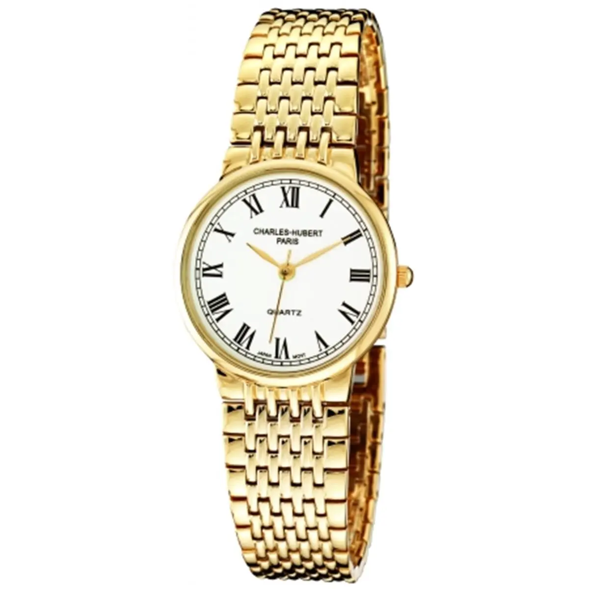 212 MAIN Charles-Hubert-Paris Men's Gold-Plated Quartz Watch, Casual Fashion Men's Watch