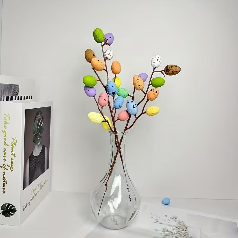 5pcs Easter Egg Handmade Floral Decorations, Spring Home Decoration, Party Supplies, Perfect for Easter and Home Decor, Plastic Faux Flowers
