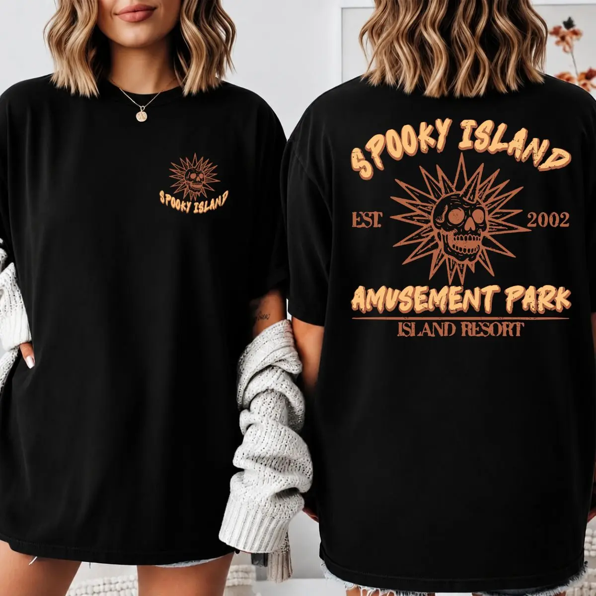 Comfort Colors Spooky Island Retro Cartoon Halloween Movie T-Shirt, Vintage Disco Skull Graphic Tee, 90s Nostalgia Horror Inspired Shirt, Spooky Season Halloween Outfit, Unisex Cotton Gift for Men Women
