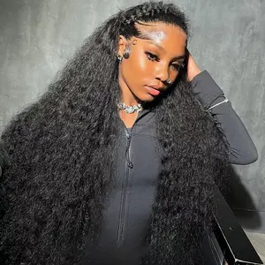 Kinky Curly Lace Front Human Hair Wig 30 36 Inches Curly Human Hair Wig 180 Density Brazilian Remy 13x4 13x6 Transparent Hd Lace Frontal Wigs Deep Wave Human Hair Wig For Women Pre Plucked TikTokShopHolidayHaul
