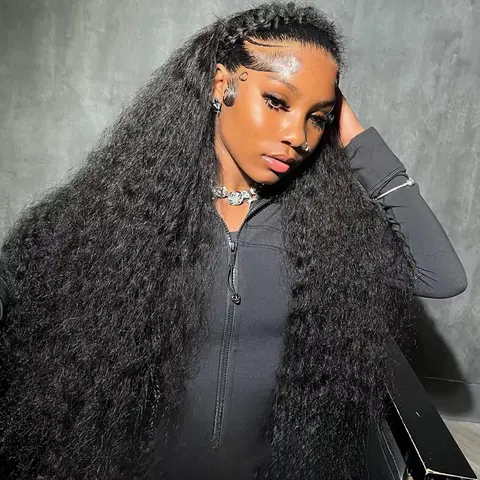 Kinky Curly Lace Front Human Hair Wig 30 36 38 Inches Curly Human Hair Wig 180 Density Brazilian Remy 13x4 13x6 Transparent Hd Lace Frontal Wigs Deep Wave Human Hair Wig for Women Pre Plucked#blackfriday#WeeklyDealsForYou