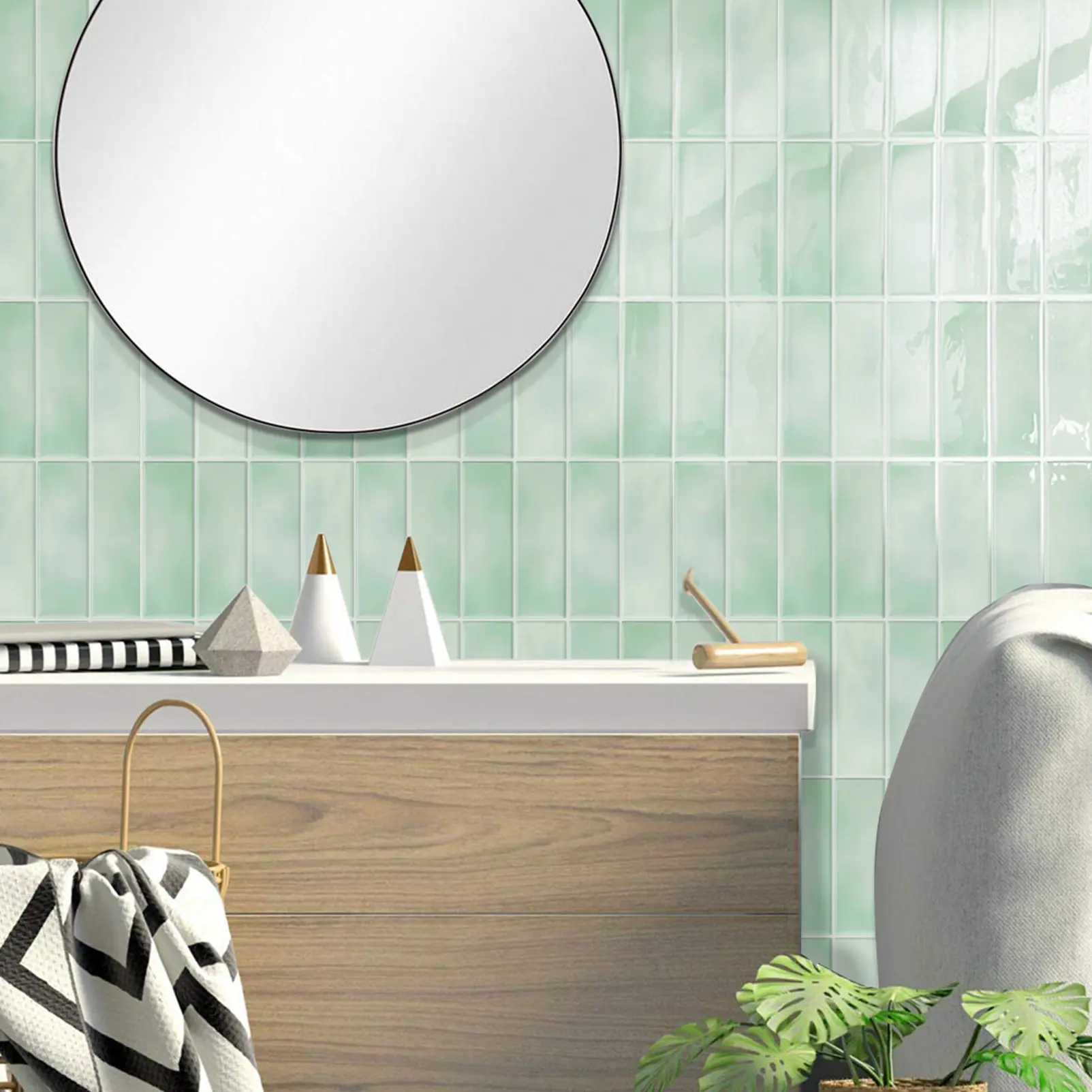 MOONFUN Peel and Stick Wall Tiles (10Pcs, 1.2mm Thick) - Waterproof, Heat-Resistant Vinyl Backsplash Tiles with Faux Ceramic Texture, Self-Adhesive Removable Panels for Kitchen, Bathroom Home DIY Decor oil-proof sticker unique Hollow Butterfly