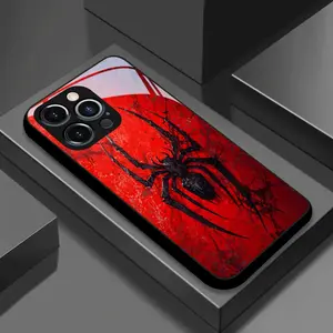 Spider Dark Style Glass Protective Case for iPhone 17, 16, 15, 14, X, 13, 12, 11, XR, 8, 7, XS Max Series, Anti-Dirty, Fashionable, Trendy