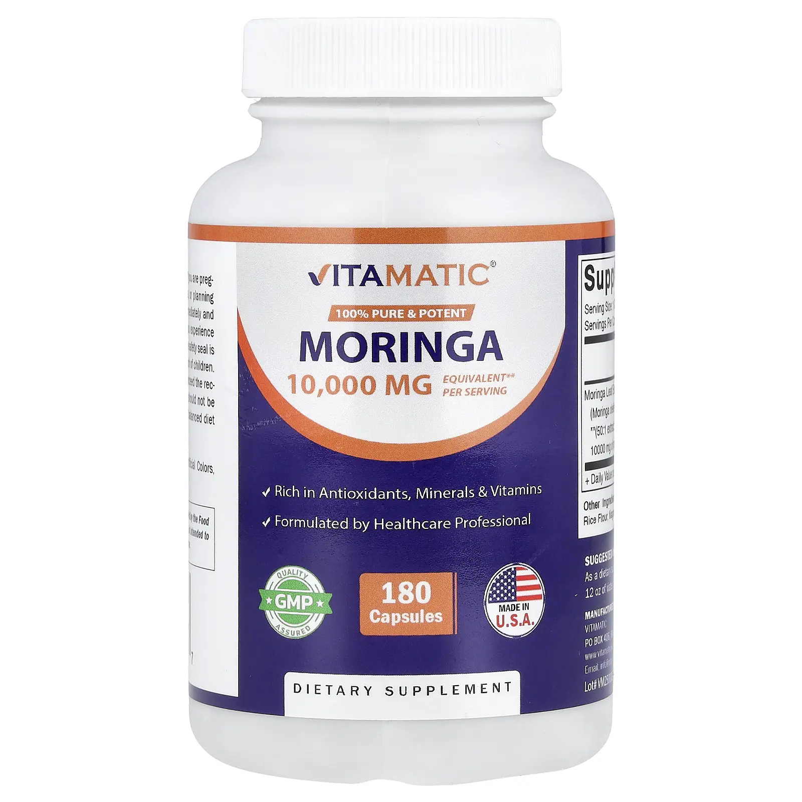 Vitamatic Moringa, 10,000 mg, 180 Capsules Vitamatic Moringa, 10,000 mg, 180 Capsules