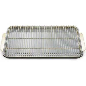 Non-Stick Ceramic Baking Sheet & Cooling Rack - Ceramic Coated - Non-Toxic, PTFE & PFOA Free - Perfect for Baking, Roasting, and More - Large (18" x 13") - Black