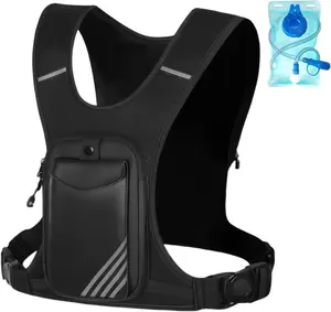 Running Hydration Vest Backpack Chest Bag with 800 ML Water Bladder, Minimalist Lightweight Running Vest for Women Men with Phone Holder, Extra Storage for Hiking Cycling Marathon