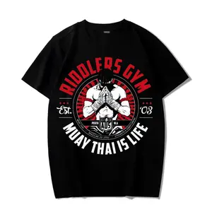 Muay Thai Is Life Graphic T-Shirt Men Women Kickboxing Gym Shirt Martial Arts Training Tee Casual Top