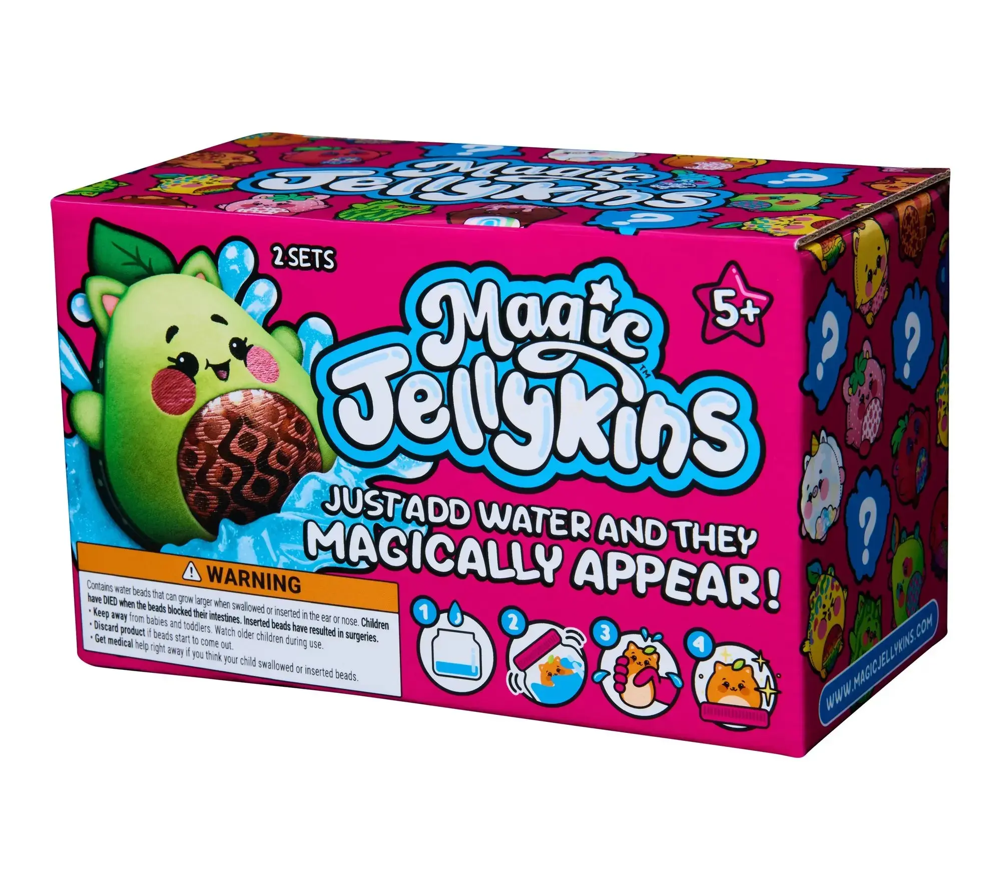 Magic Jellykins Surprise Squishy Character Kit with Water Reveal Function, Mystery Jar Soft Plush Sensory Squeeze Toy, Alluring Collectible Toy Gift for Kids Over 5 Years Old