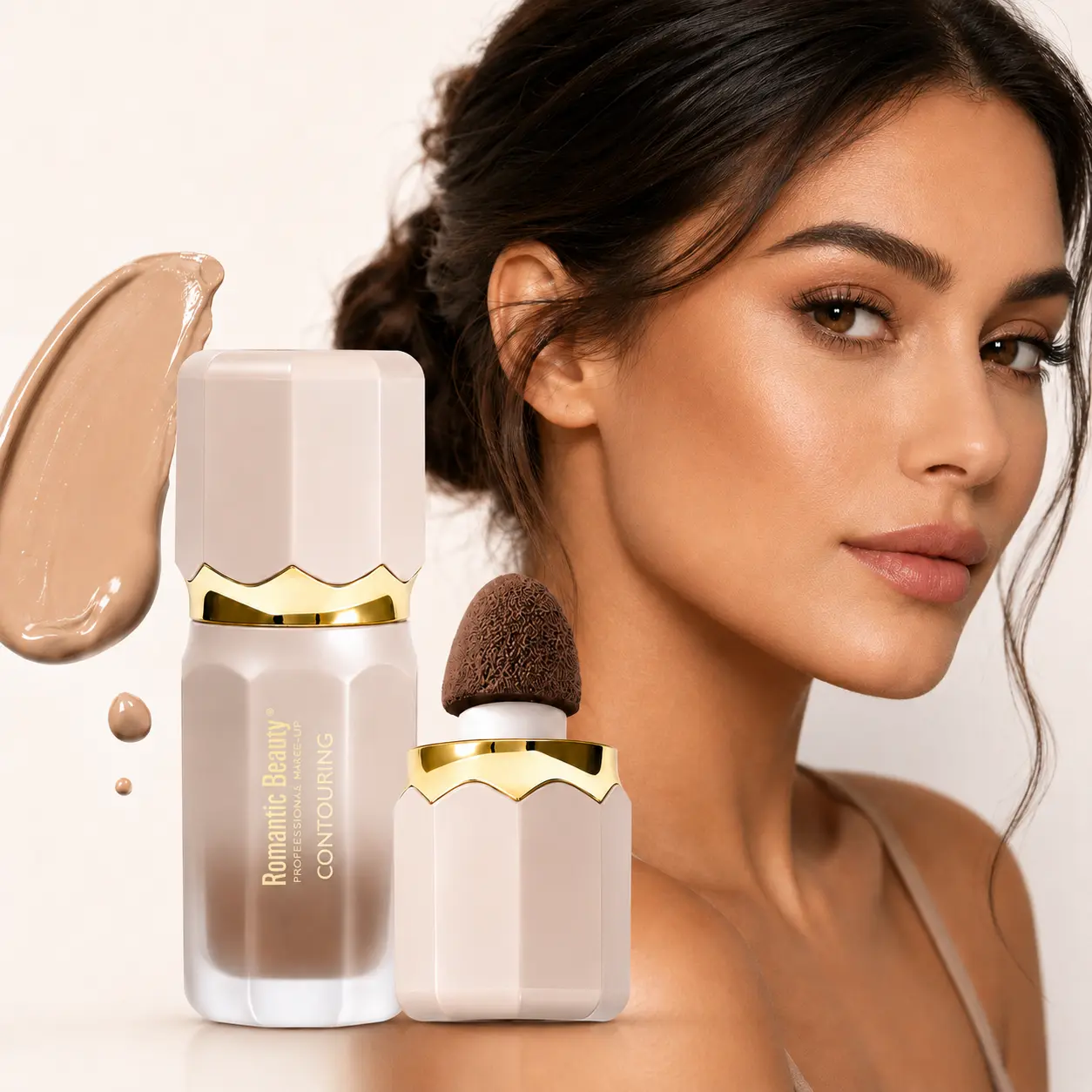 Liquid Face Contour Stick with Built-in Sponge Tip, Matte Shading Bronzer for Nose Jawline Facial Contouring, Smooth Blendable Natural Finish, Daily Facial Shaping Makeup for Women Beginner Friendly Travel Size,face contour Bronzer Makeup