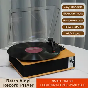 109 Vinyl Record Player Turntable with Bluetooth, Built-in Speakers and USB, 3-Speed Belt-Driven Portable Vintage Phonograph, Retro Gramophone for Home Decoration & Entertainment (Orange)