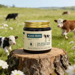 Aussie Betta Time-Repair Tallow Revitalizing Cream for Deep Wrinkles & Dry Skin Intense Overnight Moisturizer with Peptides & Shea Butter Soothes Sensitive & Mature Skin Anti-Pollution Sunshine Drops Anti-Wrinkle Firming Face Essence