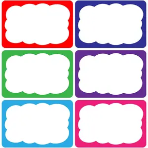 180 count Colorful Name Tags Stickers, 6 Colors Name Tag Stickers Name Labels for  Classroom Teacher Student Office Meeting Clothes Desk Cubby Locker Themed Party, 2x3 inch
