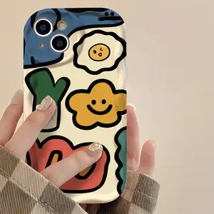 Simple drawing case suitable for Apple 15 Pro Max, new iPhone 14/13 full cover, 11 Pro silicone 16