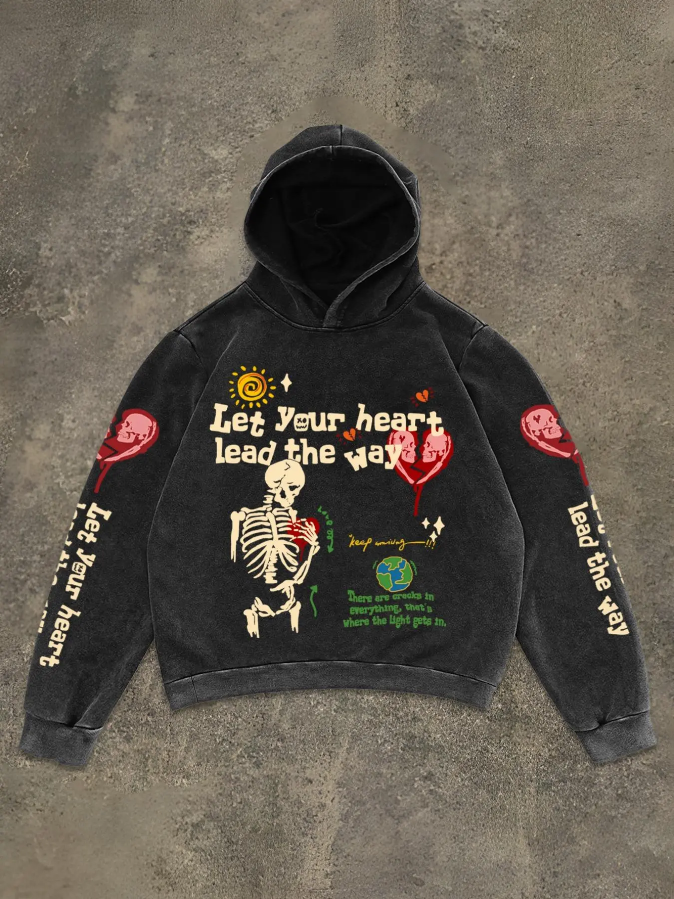 Unisex's Skeleton & Letter Print Hoodie, Gothic Printed Hoodie, Casual Graphic Hooded Sweatshirt for Daily Wear, Unisex Top for All Seasons, Casual Street Style, Streetwear Sweatshirt, Graphic Streetwear Clothing, Gothic Hoodies