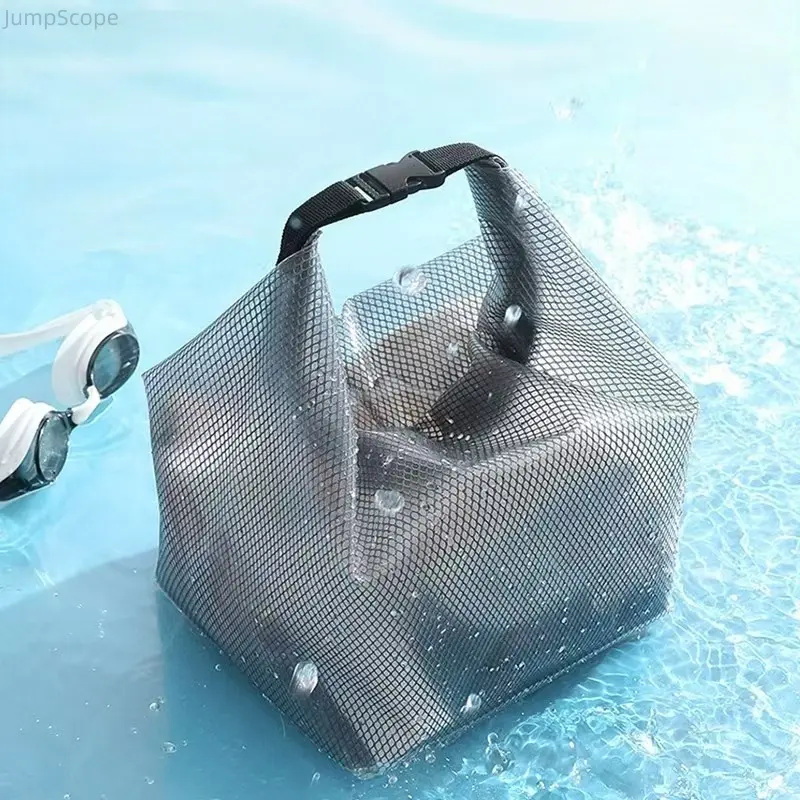 Waterproof Mesh Drawstring Tote Bag, Large Capacity Portable Organizer for Gym, Swim, & Travel, Lightweight Shower & Cosmetic Bag, Travel Cosmetic Bag