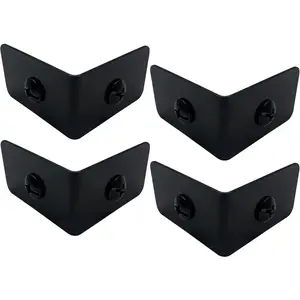 4 count Black Metal Corner Protector, Decorative Right Angle Corner Brackets for Furniture, Table,  Boxes, Barn Door,  Frame, Trunk, Desk, Box - Guards Edge Cover