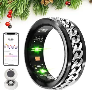 IP68 Waterproof Smart Ring - Sleep & Wellness Tracker, 24/7 Heart Rate & Skin Temp Trends, Multi-Sport Modes, Wireless Fitness Ring for iOS & Android, Gift for Her (No Subscription Required)