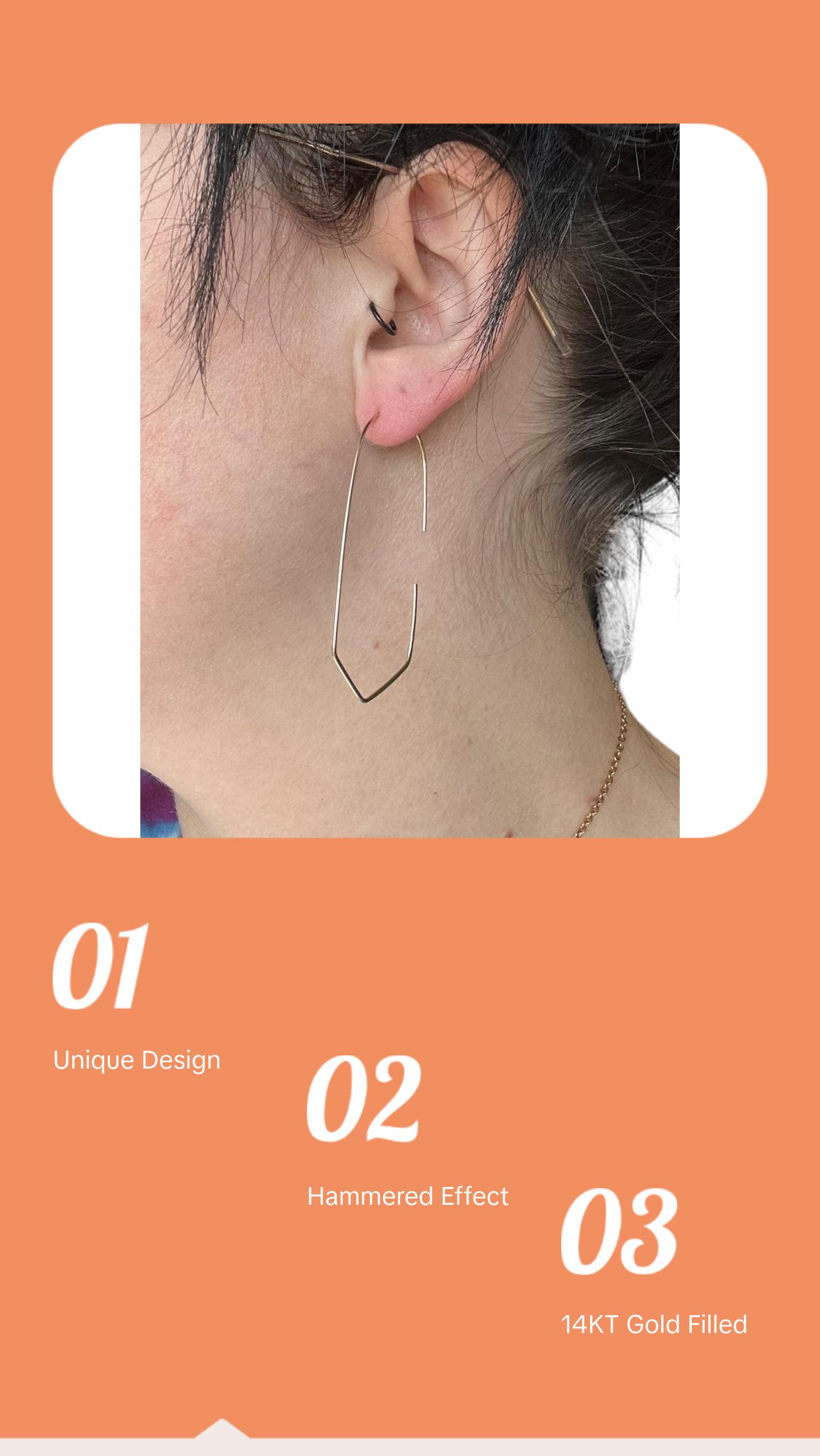 Sterling Silver | 14KT Gold Filled Hammered Wire Earring Threader