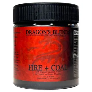 DRAGON'S FIRE&COAL: Sugar-free electrolytes + activated charcoal for ultimate hydration, fasting support & detox.  #StayStrong