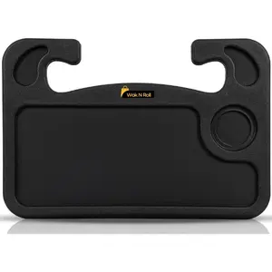 2 in 1 Car Steering Wheel Desk | Tray for Laptop Car Mount with Pen Holder | Desk Console for Car | Food Tray for Eating with Drinks Holder | Multipurpose Travel Car Accessories