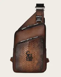 Mens Cuadra Brown Crossbody Bag