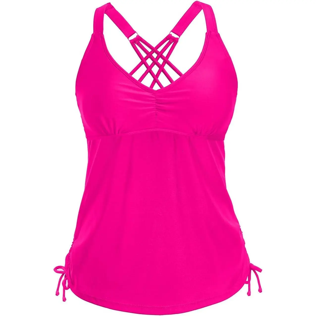Women Tankini Top Only V Neck Swim Tops Tummy Control Bathing Suit Top No Bottom