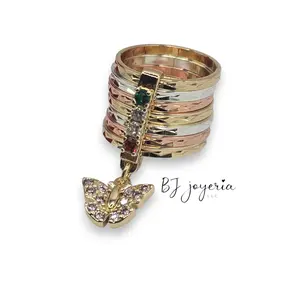 COPPER WEEKLY RING WITH BUTTERFLY CHARM (1784)