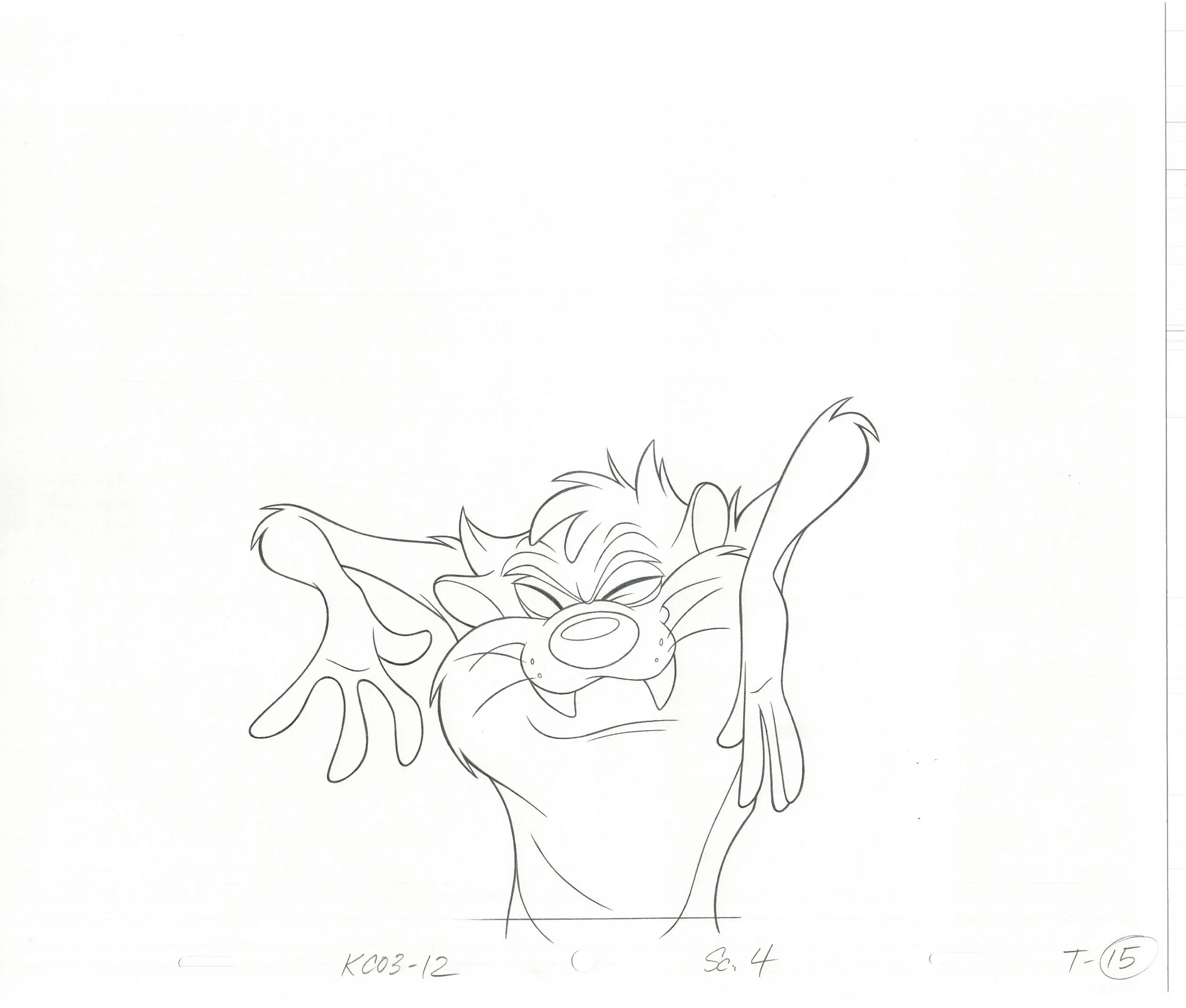 Tazmanian Devil Taz Commercial Production Animation Cel Drawing 2 LOT WB Looney Tunes BG-17