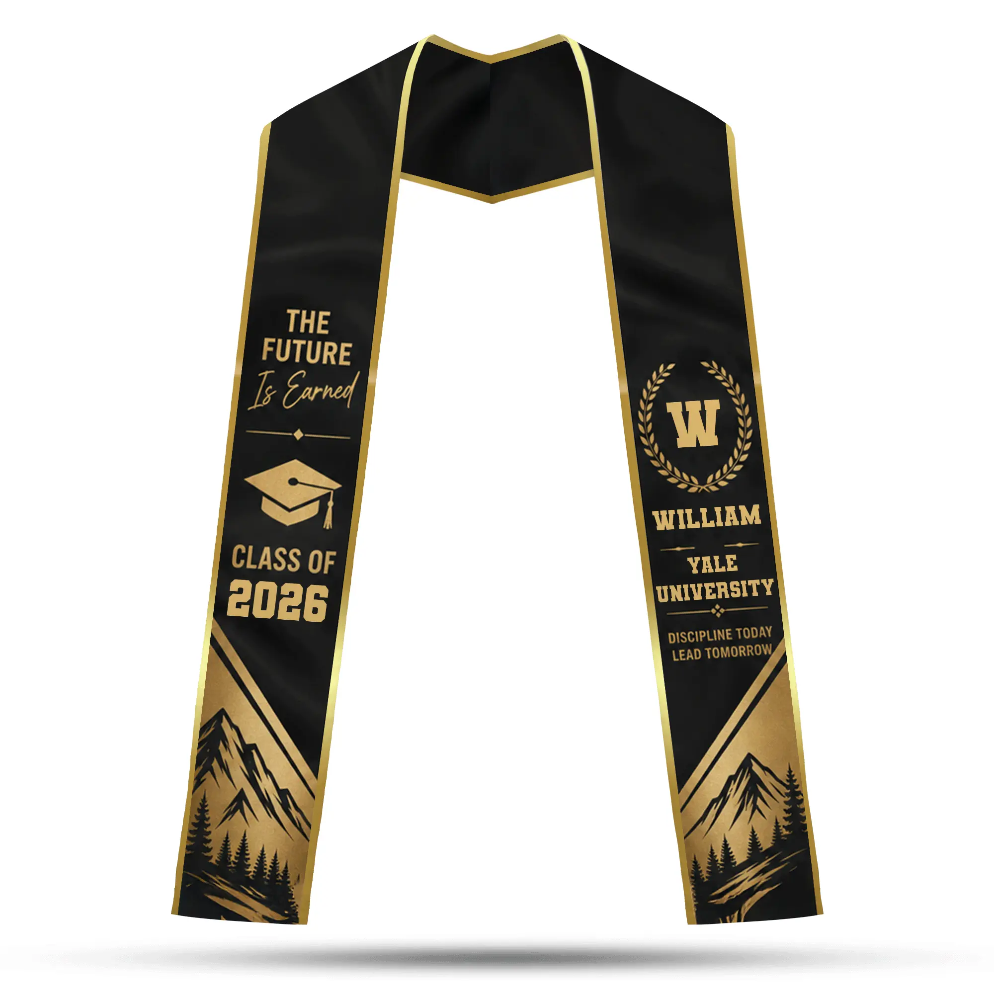 Personalized The Future Is Earned Graduation Stole – Custom Photo and Name