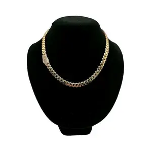 MONACI 14K Yellow Gold Hollow Cuban Chain 18" Inches 8.0MM Handcrafted in NYC with Cubic Zirconia Lock