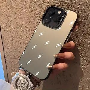 Stylish Black and White Lightning Design Case for IPhone 17 Pro Max 16 Plus 15 14 13 12 11 Air E Shockproof Non Slip Military-Grade Protection Slim Cover