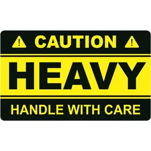 Caution Heavy Sticker,3x5inch 50 count Large Heavy Handle with Care Shipping Sticker