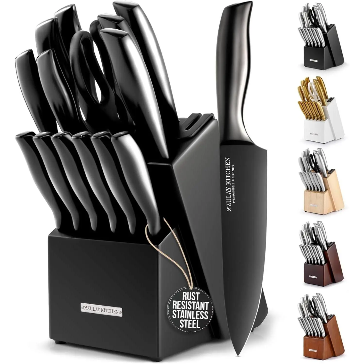 15 Piece- Black/Black