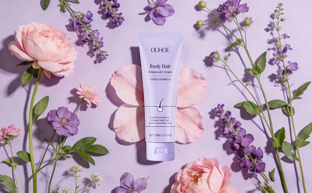 Body Hair Removal Cream, Smooth Depilatory Cream for Full Body, Gentle & Non-Irritating with Applicator