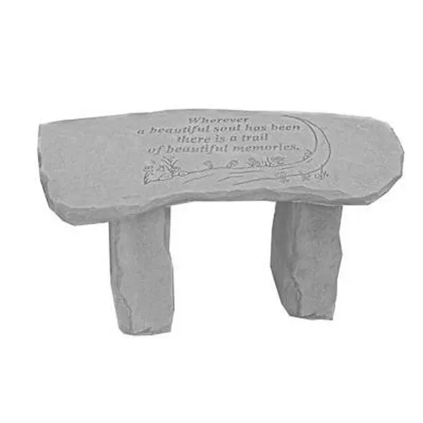 Kay Berry 37920 Cast Stone Decorative Wall-Mount Bench with Imprinted "Wherever A Beautiful Soul Smiles" Text, Lifetime Guarantee