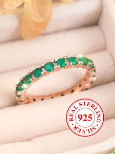 Elegant Imitation Crystal Band Rings for Women, Stackable Design Bridal Engagement Ring Perfect Jewelry Gift for Daily Wear（with Box）