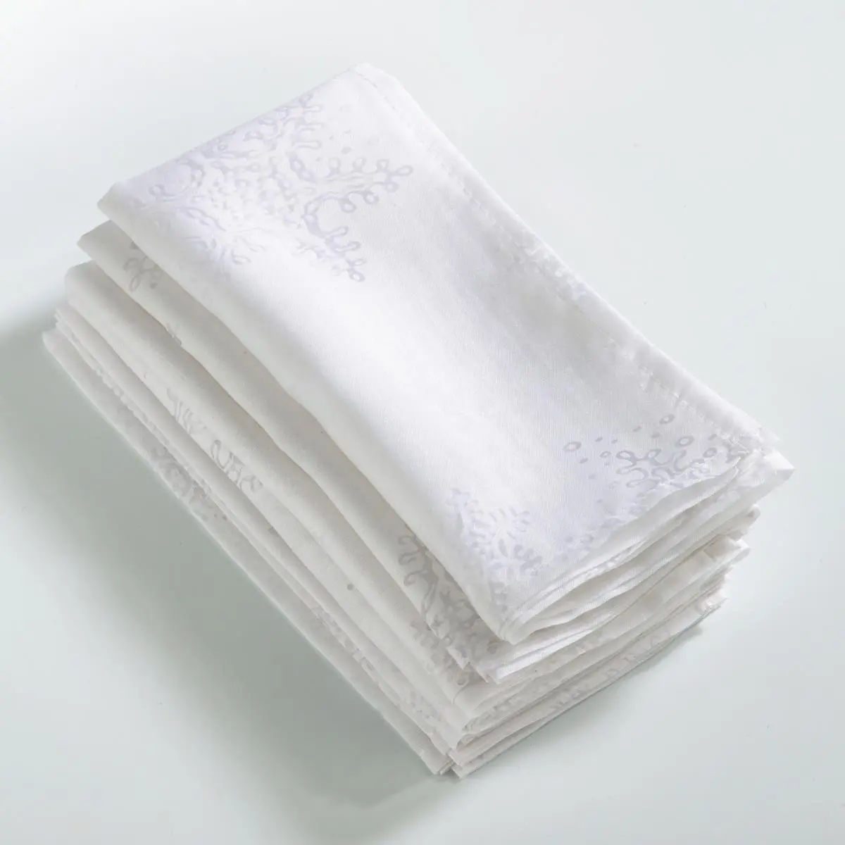 212 MAIN Tableware 8000.W20S 20 in. Square Burnout Snowflake Design White Table Napkins - Set of 4