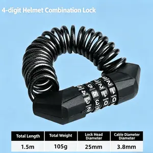 Combination Locks Helmet Combination Locks Anti-Theft Combination Locks Mini Portable Combination Locks Bicycle and E-Scooter Combination Locks Cycling Gear