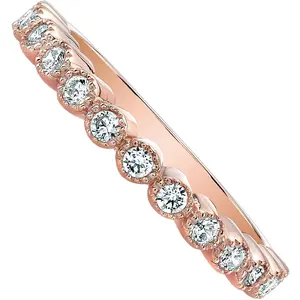 Guliette Verona Rose Gold-plated Sterling Silver Princess Crown CZ Ring Band