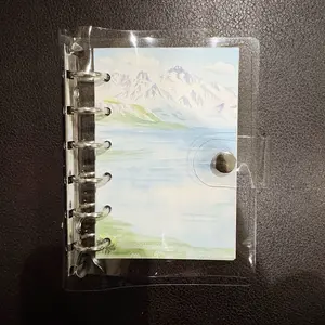 Luminous Meadow Notepad-50 pages with Clear Cover and Mountain Landscape Design