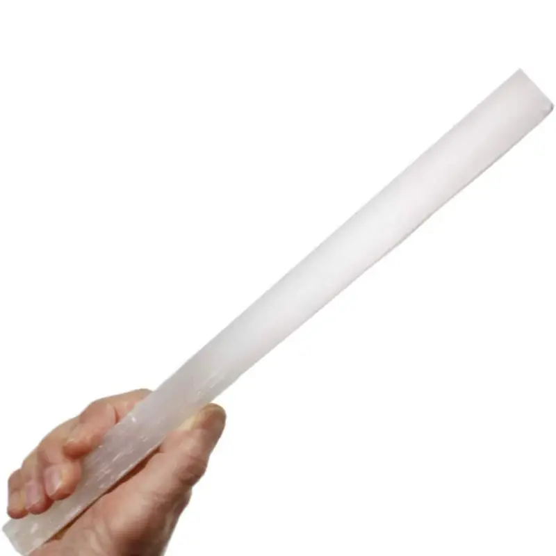 3 Raw Selenite Sticks for Energy Cleansing and Balancing, 9-10 inch, Healing Crystals Meditation